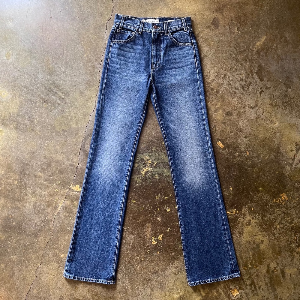 Nili Lotan JOAN JEAN Simon Wash High-Rise Non-Stretch Straight Leg Denim 25